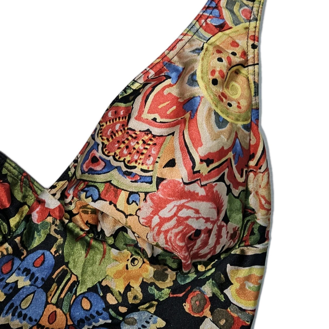 EK11058 Damen Badeanzug von Caribia, Mehrfarbiges Blumenmuster, Gr.42 1