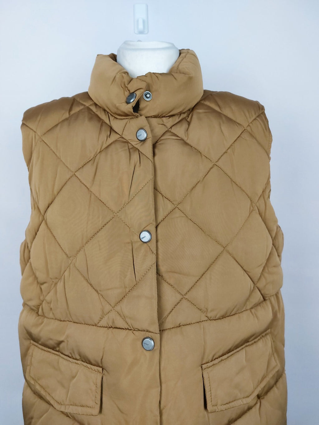 EK4316 Damen long Weste von Only, hellbraun, Gr. L ONLSTACY QUILTED WAISTCOAT1