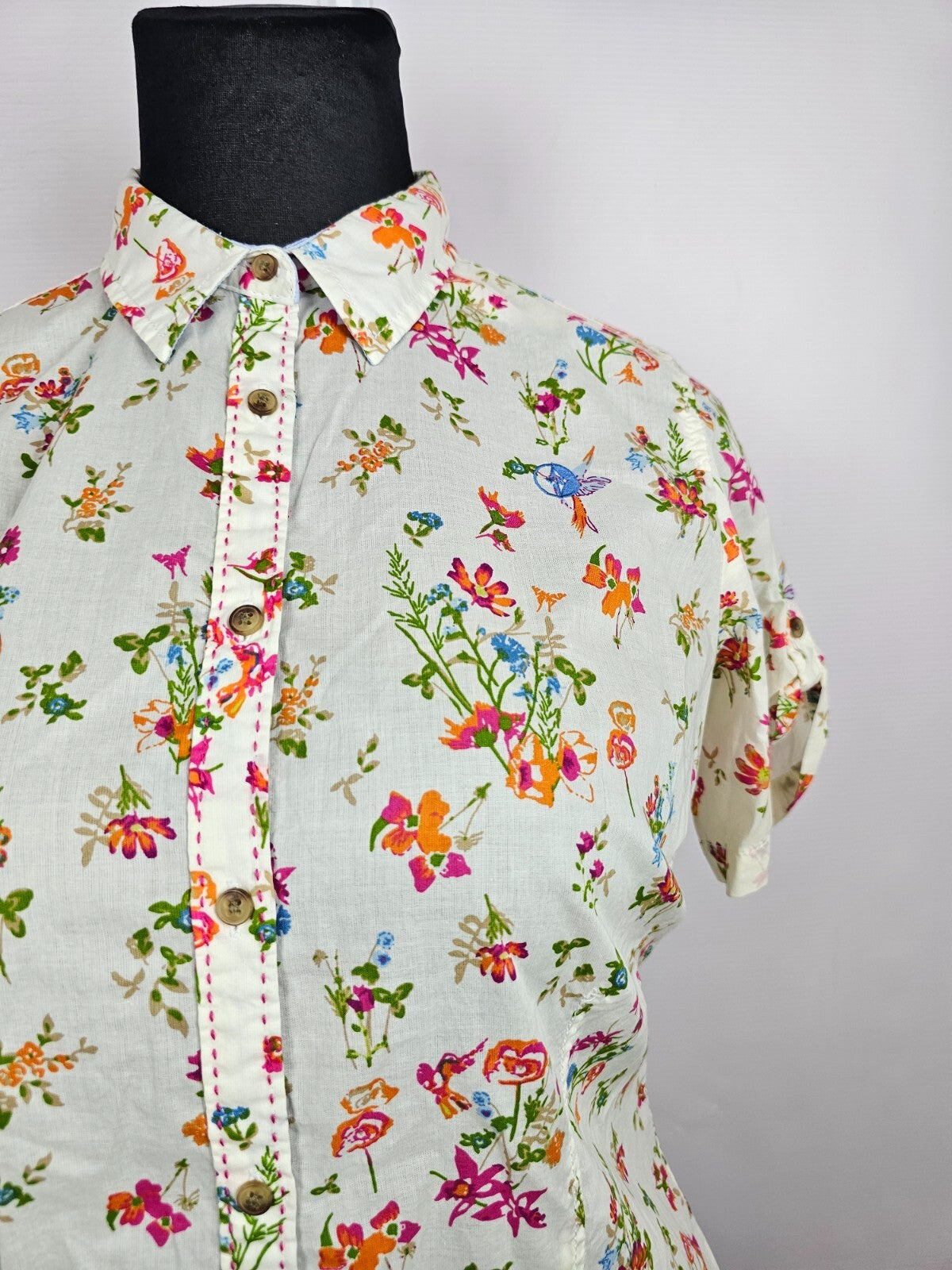 EK4792 Damen Bluse von Sunshine Coast, beige mit Blumen, Gr.XL2