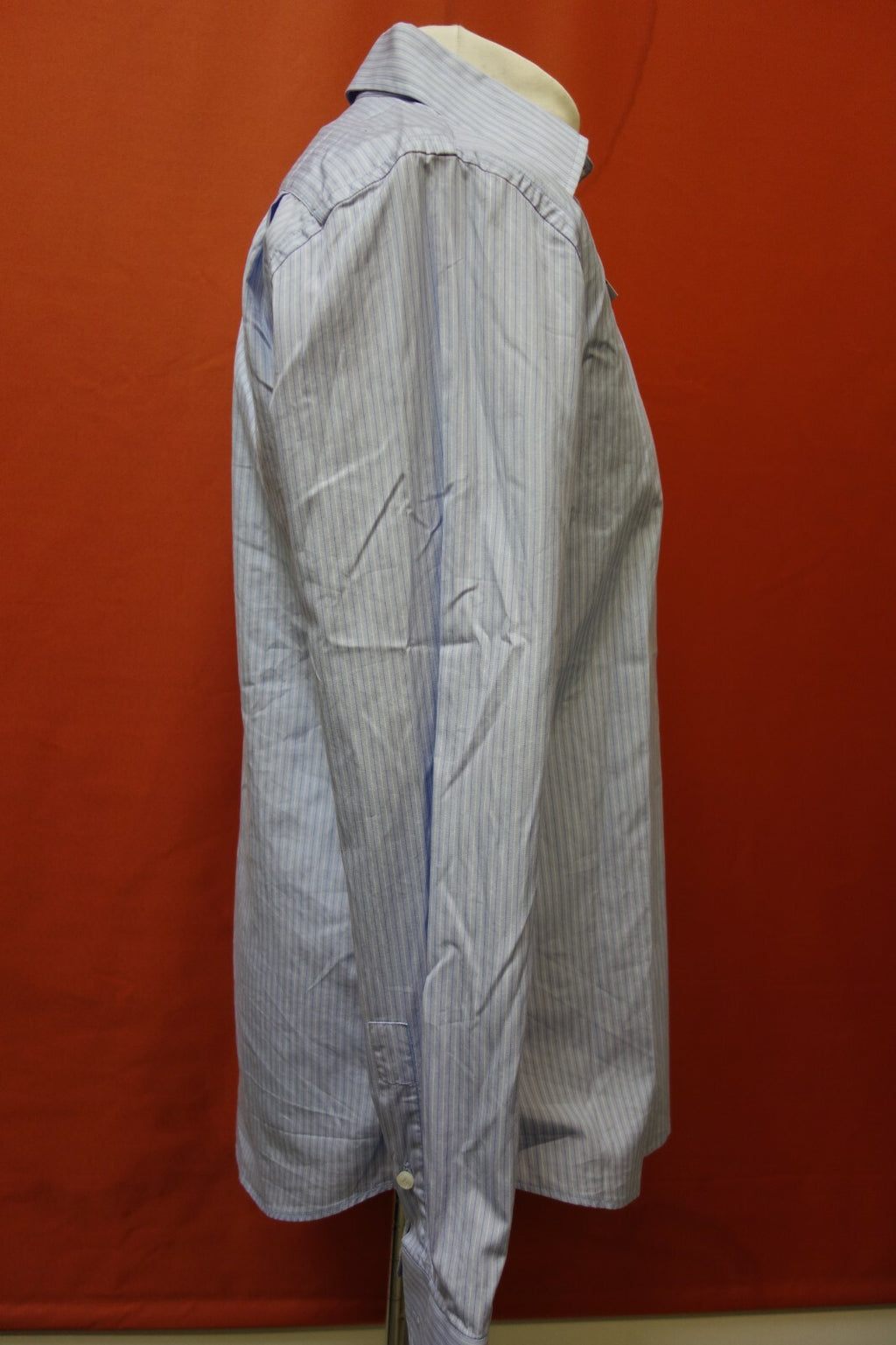 EK0244 Herren Hemd von Stefanel, blau, gestreift, L2