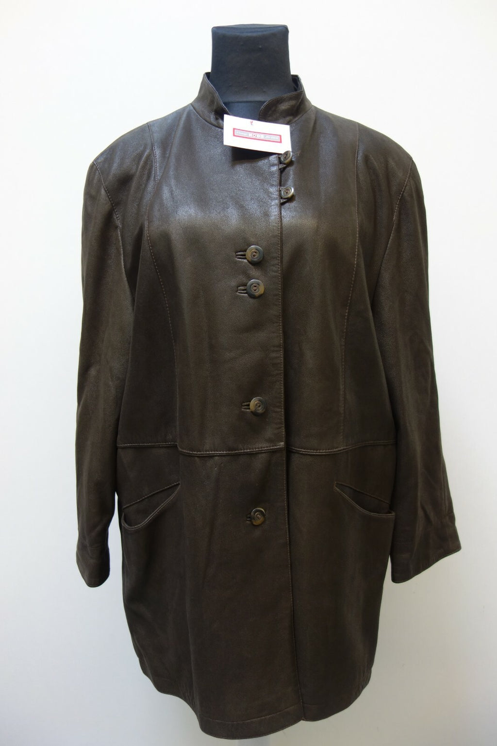EK0848 Leder Jacke in braun, GR 460
