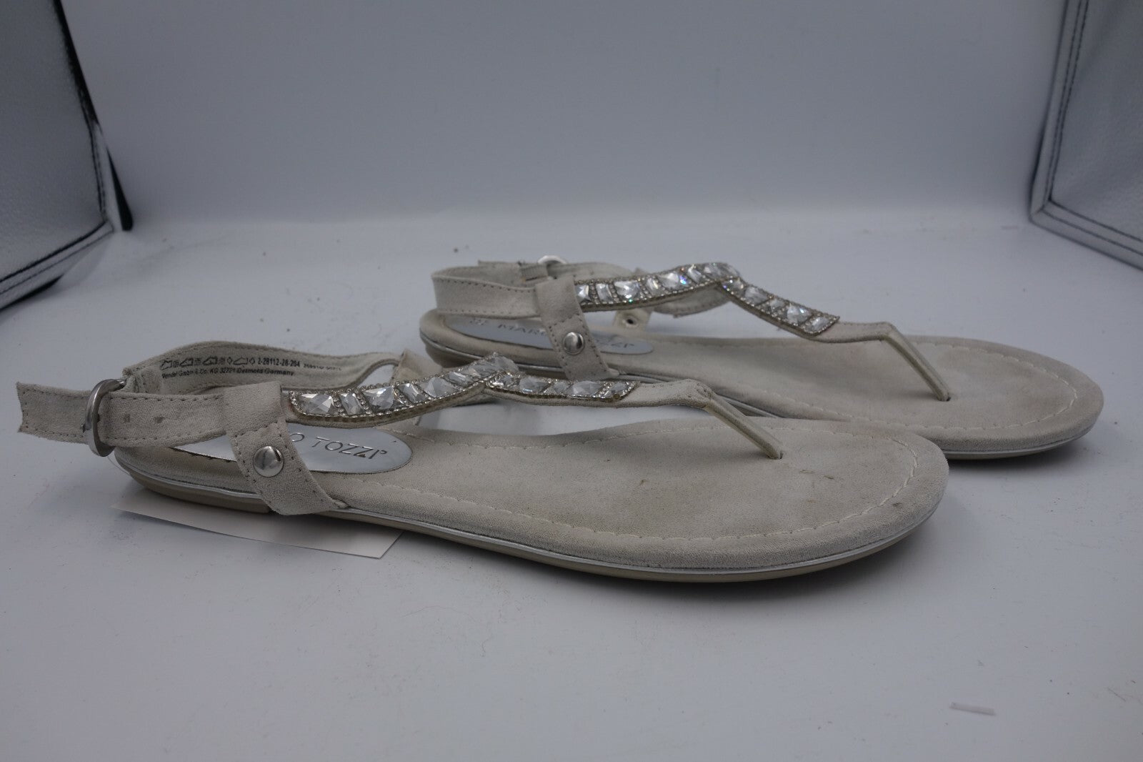 ES0323 Damen Sandalen/Zehentrenner von Marco Tozzi, grau, 382