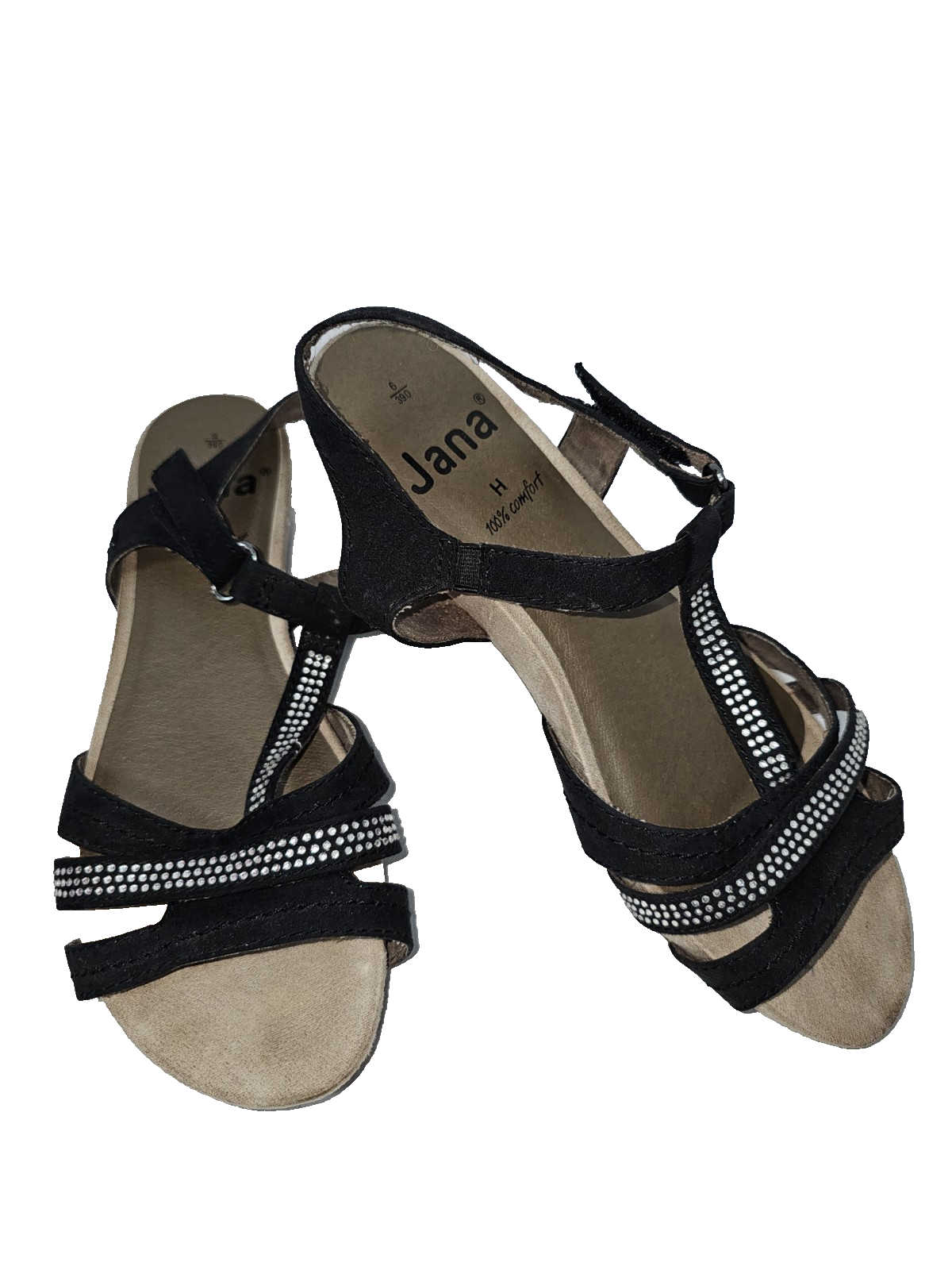 ES0741 Damen Sandale von Jana, schwarz, Gr.390