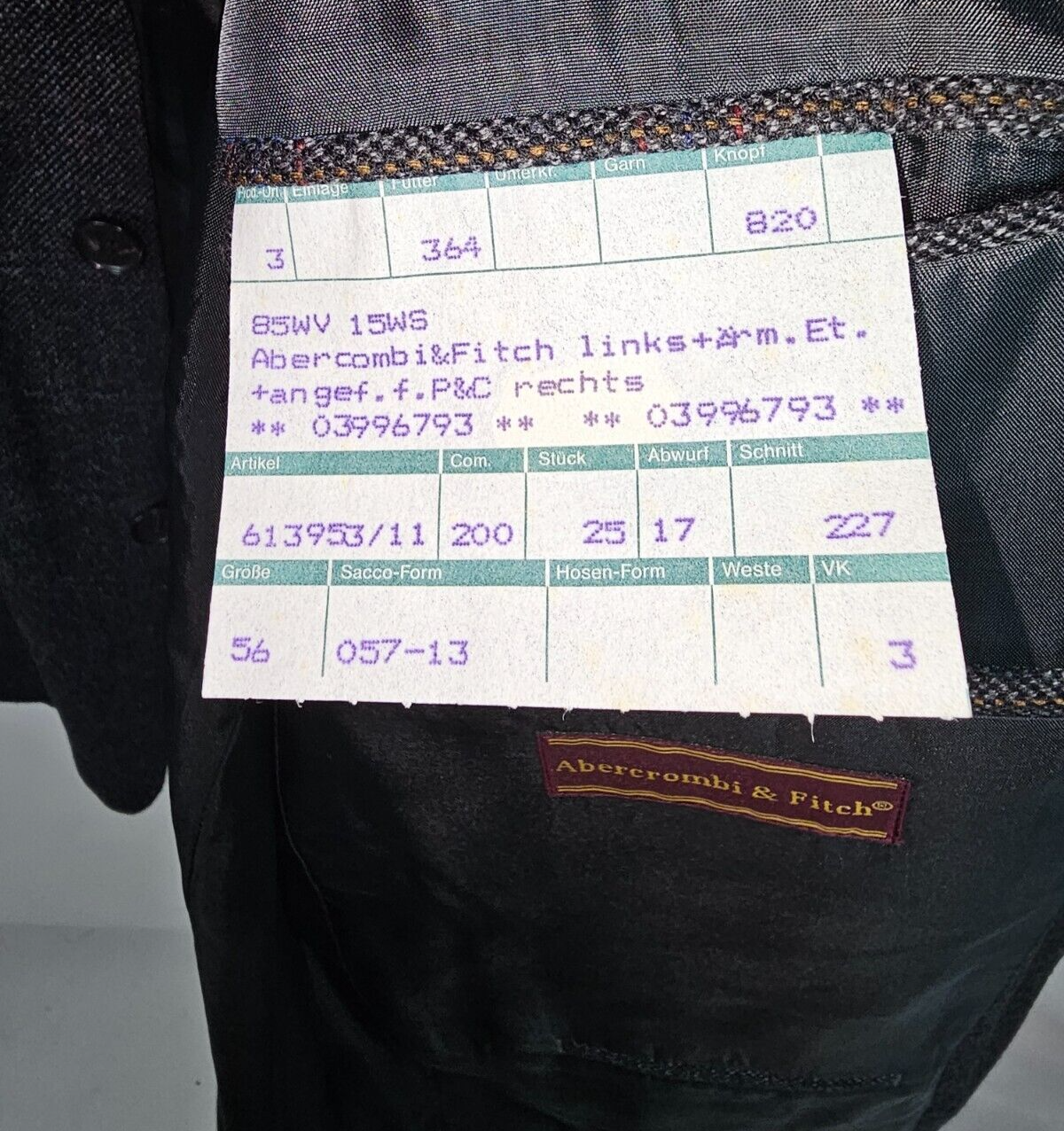 EK4061 Herren Jacket von Abercrombi&Fitch, grau, Gr.563