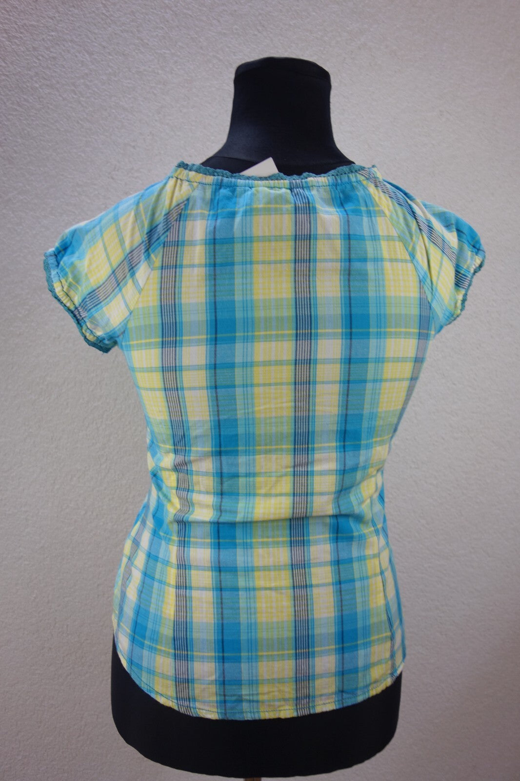 EK4072 Damen Bluse von Tom Tailor, blau/gelb kariert, Gr. 383