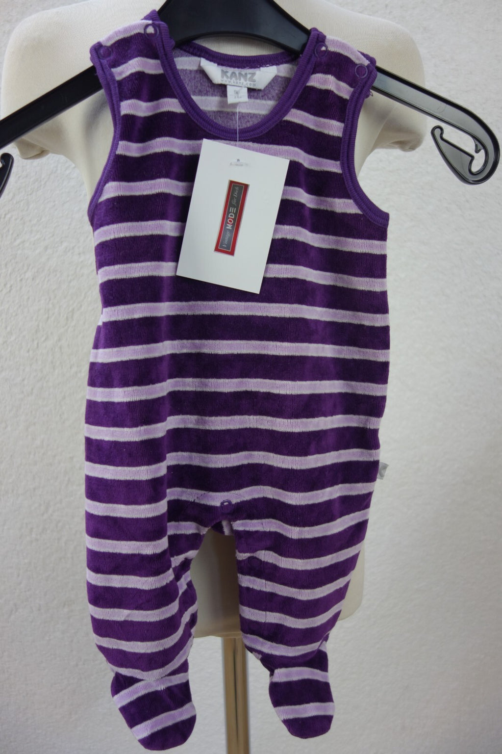 EK4173 Kinder Strampler von kanz, lila gestreift, Gr. 560