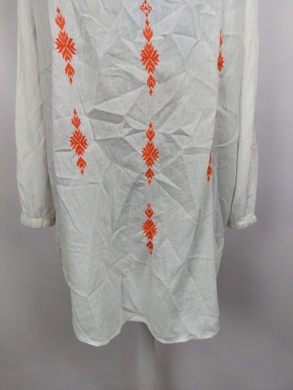 EK0505 Damen Bluse von H&M, weiß/orange, Gr. 382