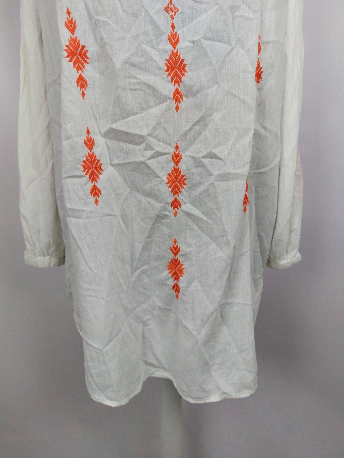 EK0505 Damen Bluse von H&M, weiß/orange, Gr. 382