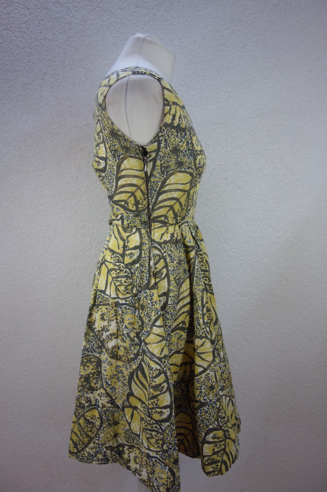EK4720 Damen Kleid, gelb-grau-weiß gemustert, Gr. XS/S2