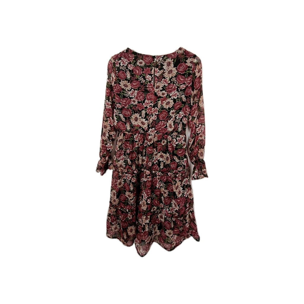 EK8767 Damen Kleid Gr.M rosa mit Blumen muster1