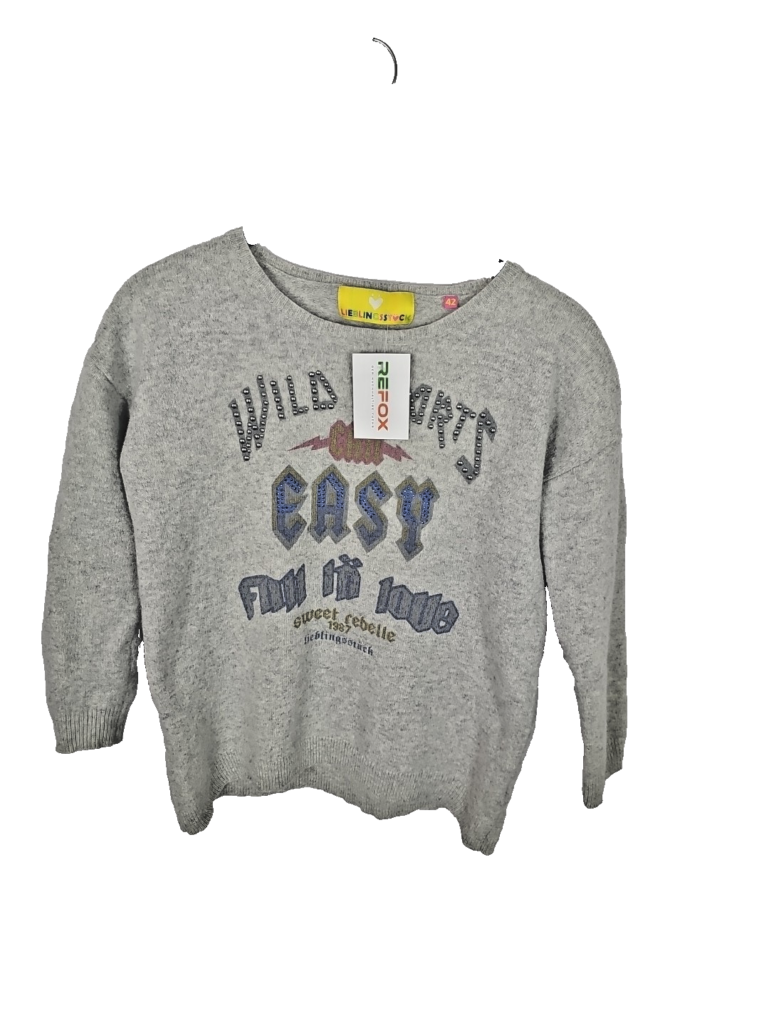 EK 1846 Damen Pullover Grau Lieblingssrück Gr 42 100% SCHURWOLLE0