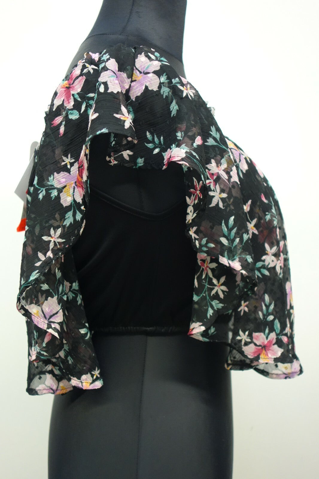 Tolles Bluse von Tally Weijl geblühmt schwarz Gr xL E10363