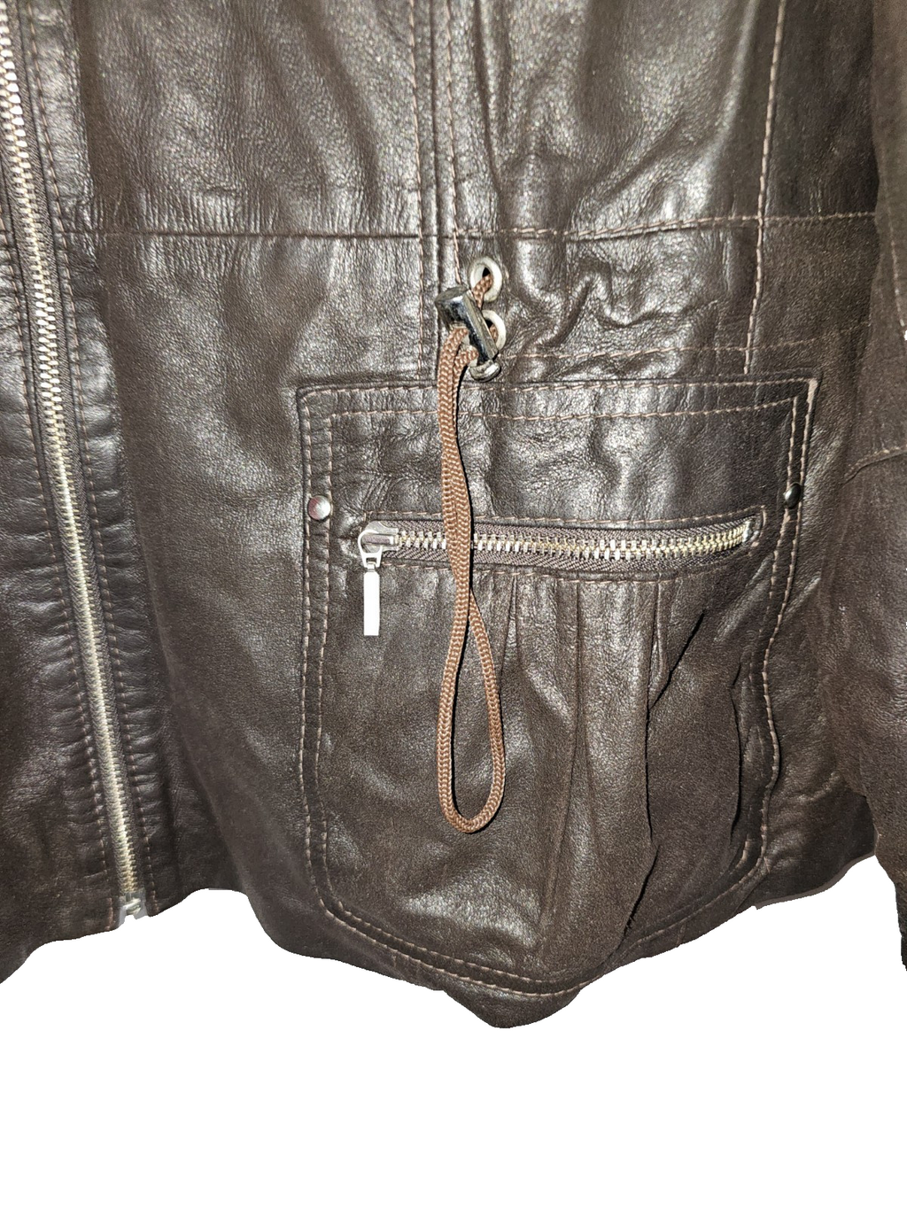 EK7232 Damen Lederjacke von Rafaello, braun, Gr.L3