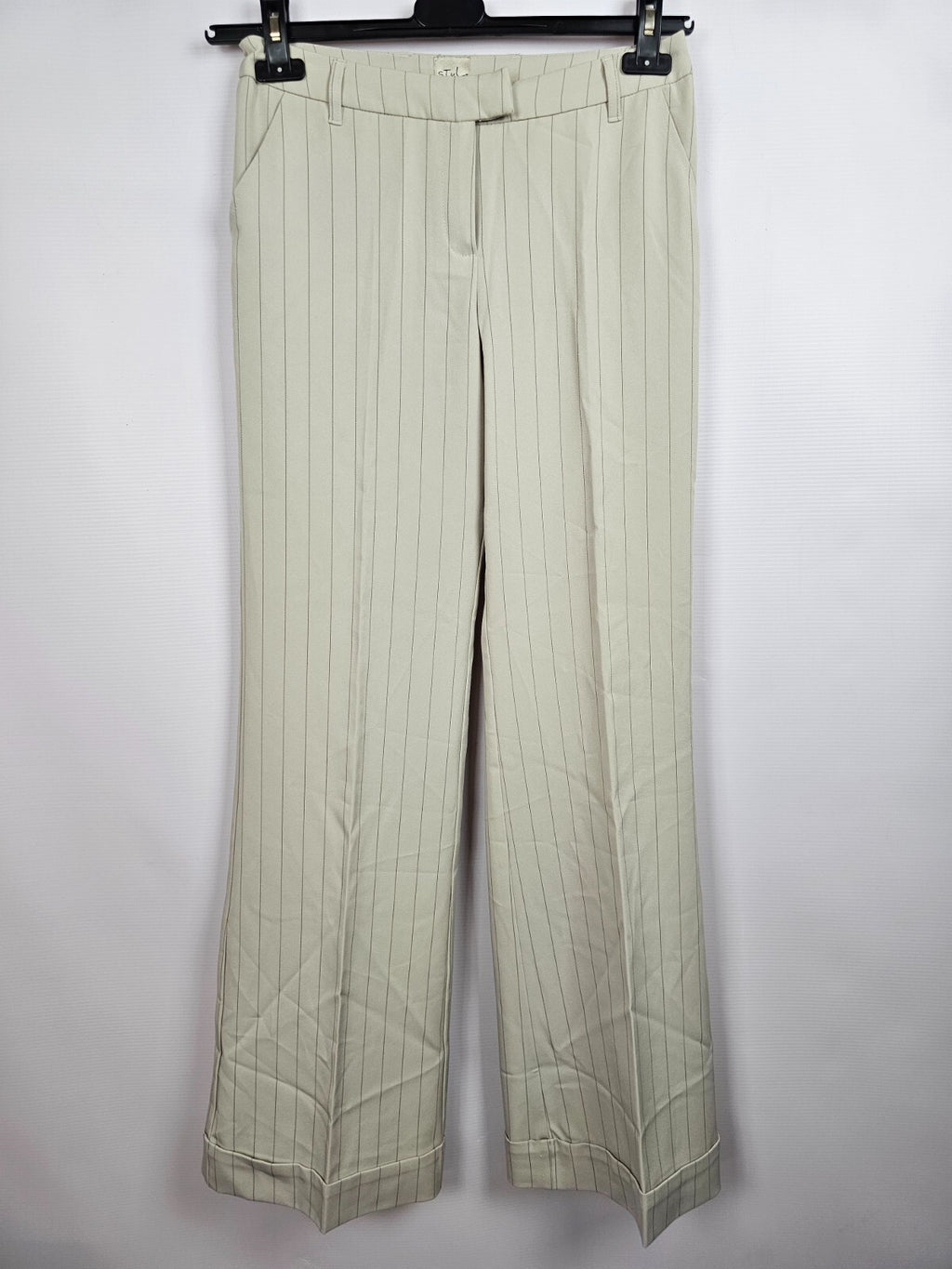 EK5431 Damen Anzughose von Style, elfenbein, gestreift, Gr.34 Schlaghose0