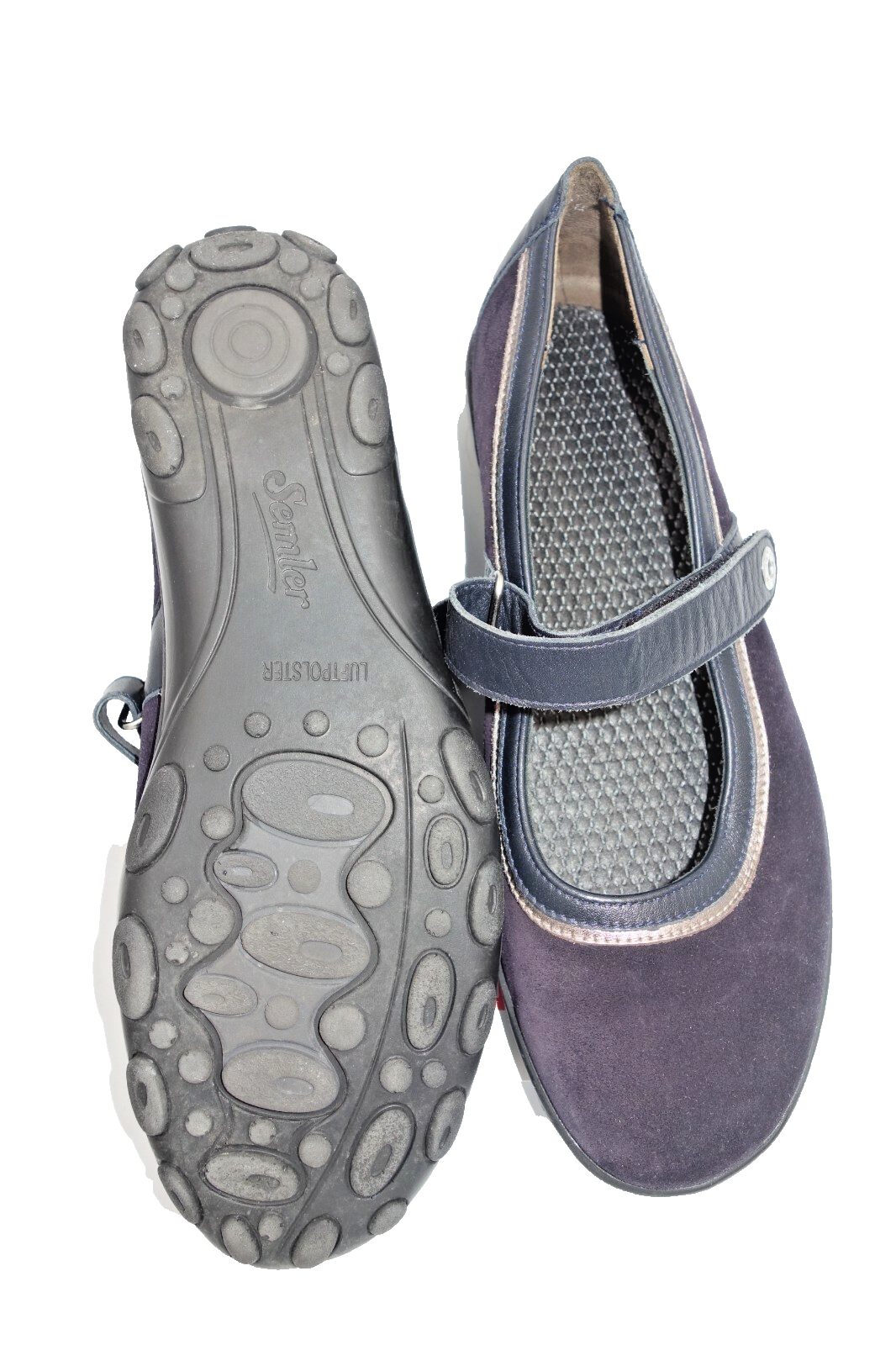 ES0001 Damen Ballerinas von Semler, 41, blau Echt Leder4