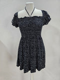 EK6198 Damen Jumpsuit von FB Sister, schwarz, weiß gepunktet, gr. S0