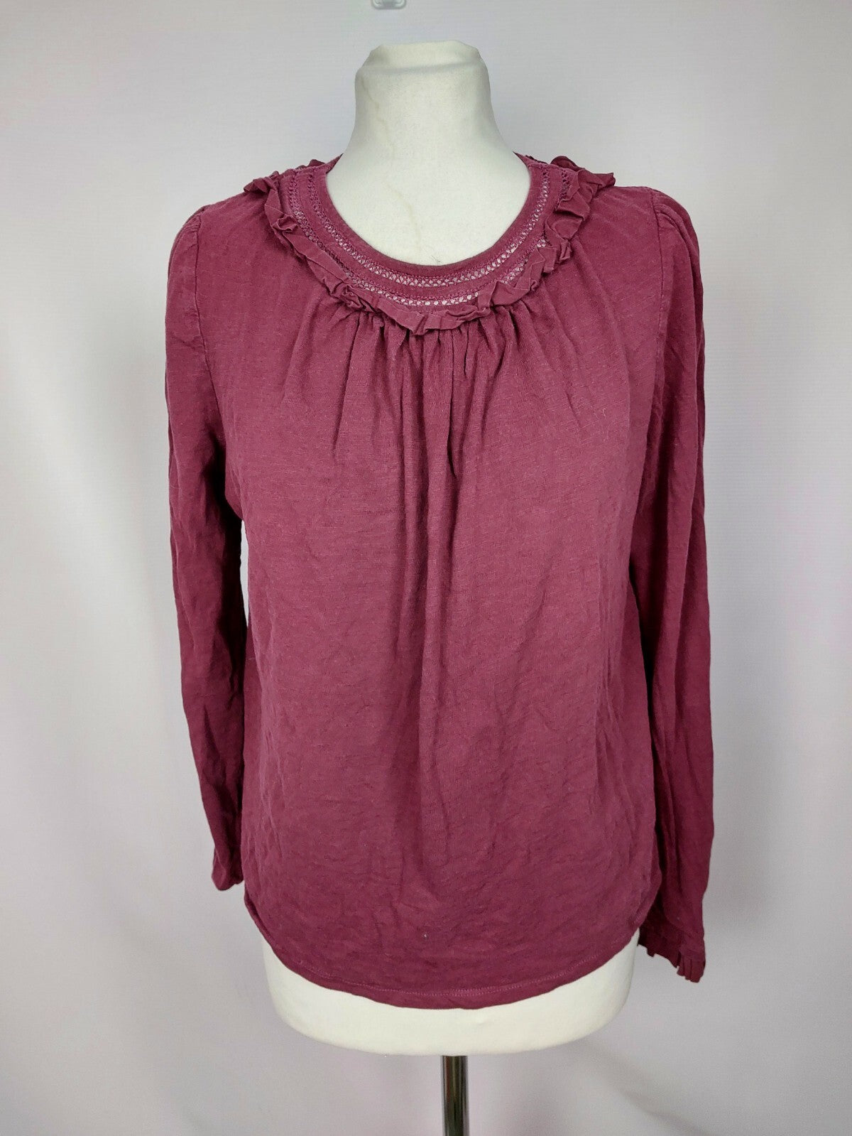 EK4828 Damen Langarm Shirt Oberteil von Boden, bordeaux, Gr. M0