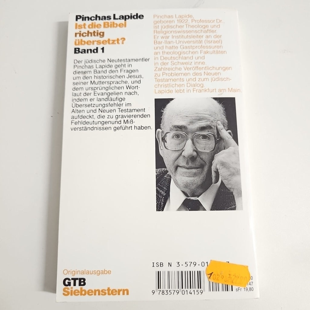 EB1786 Ist die Bibel richtig übersetzt? Band 1. von Lapide, Pinchas1