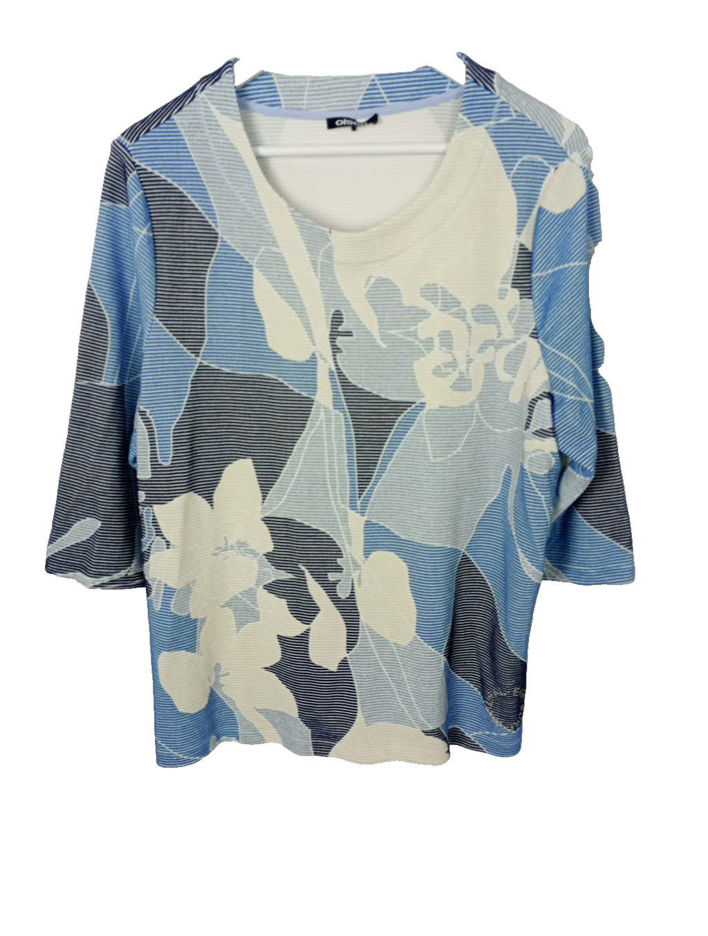 EK8580 Damenshirt Olsen Gr.M Blau Blumenmuster0