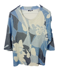 EK8580 Damenshirt Olsen Gr.M Blau Blumenmuster0