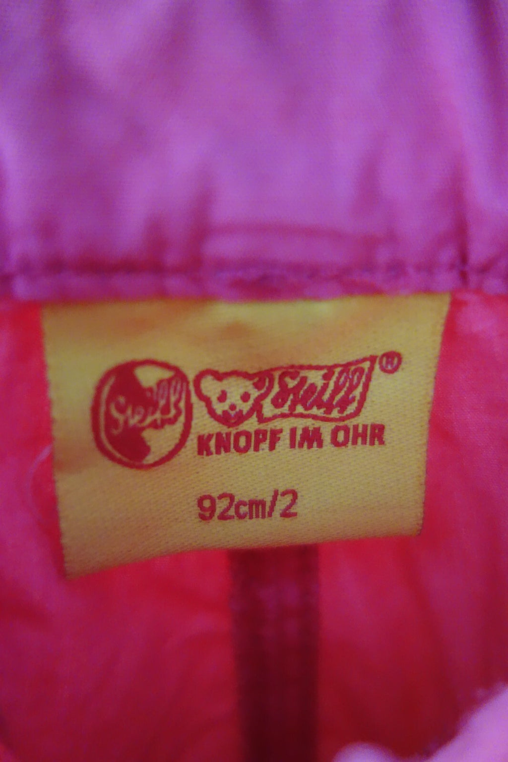 EK4263 Mädchen Hose von Steiff-Knopf im Ohr, pink, Gr.923