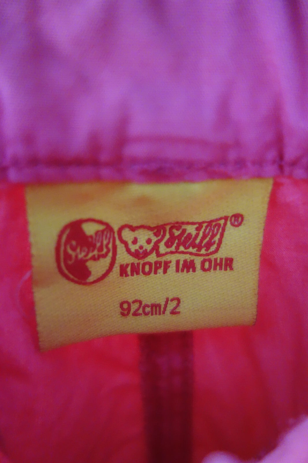 EK4263 Mädchen Hose von Steiff-Knopf im Ohr, pink, Gr.923