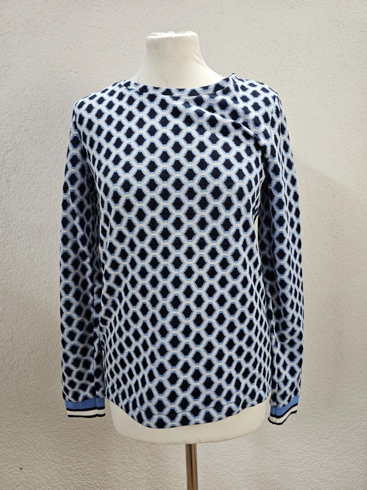 EK5882 Damen dünner Pullover von Street One, blau/weiß, Gr. 340