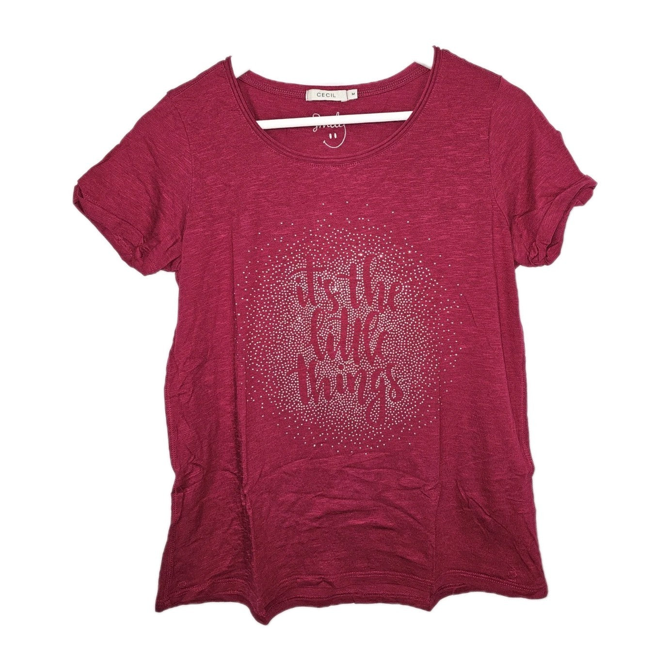 EK9976 Damen T-Shirt von Cecil, bordeauxrot, Gr.M0