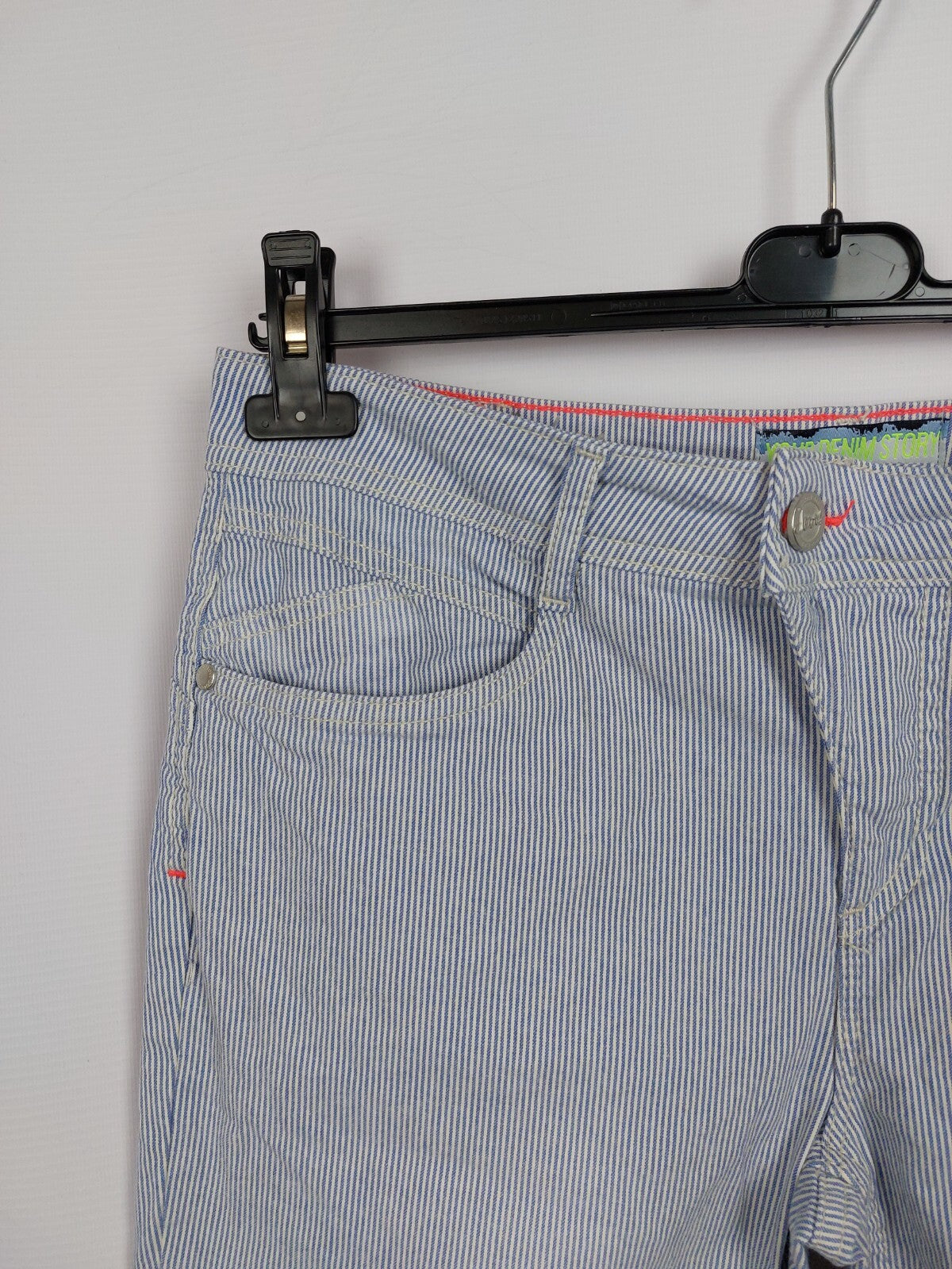 EK4292 Damen Capri Hose von Street One, blau/weiß, Gr. 32/223