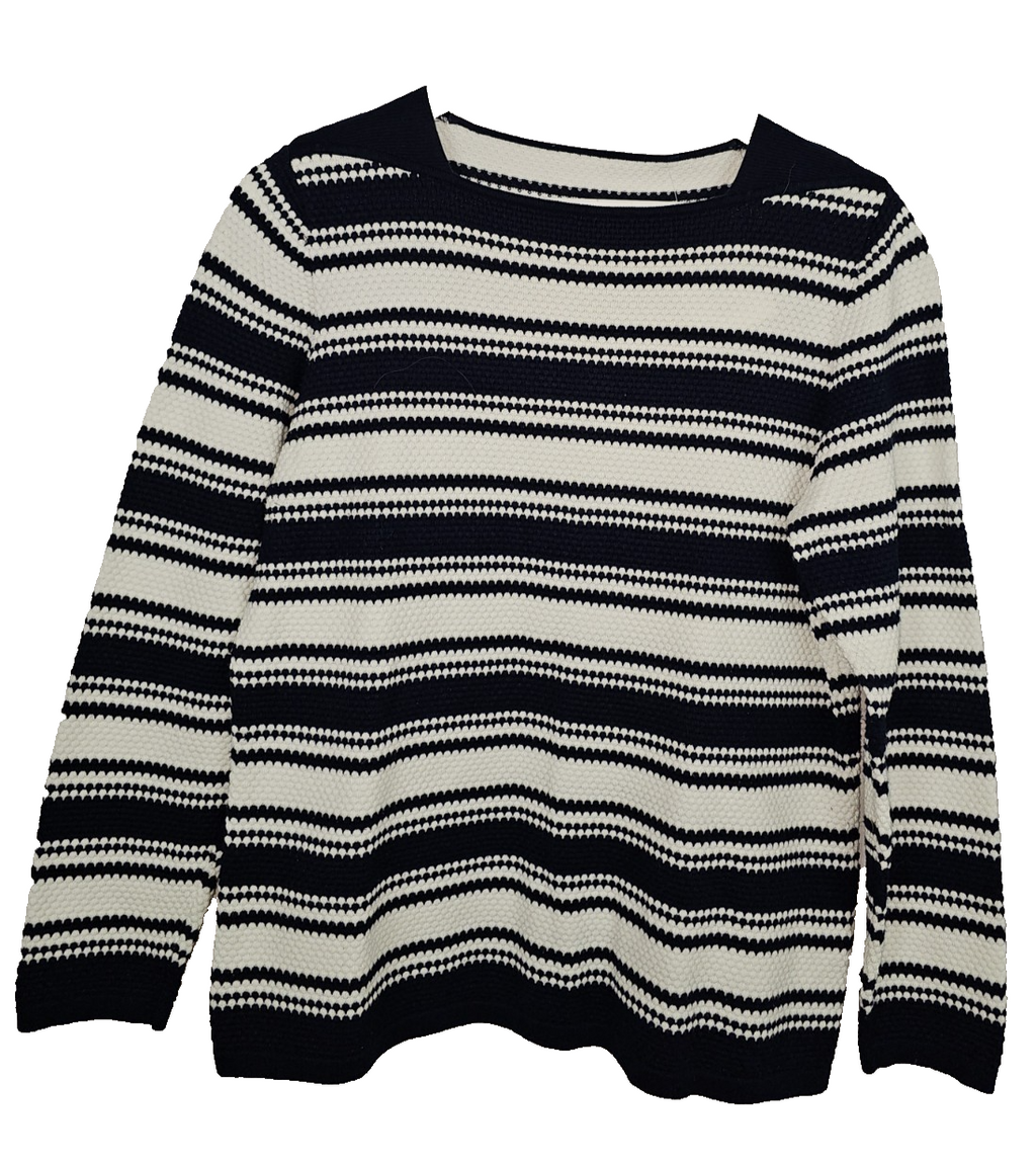 EK7814 Damen Pullover, blau-weiß, Gr.M0