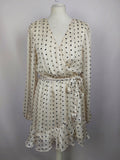 EK4919 Damen Kleid von Loavies, beige, gepunktet, Gr. L0