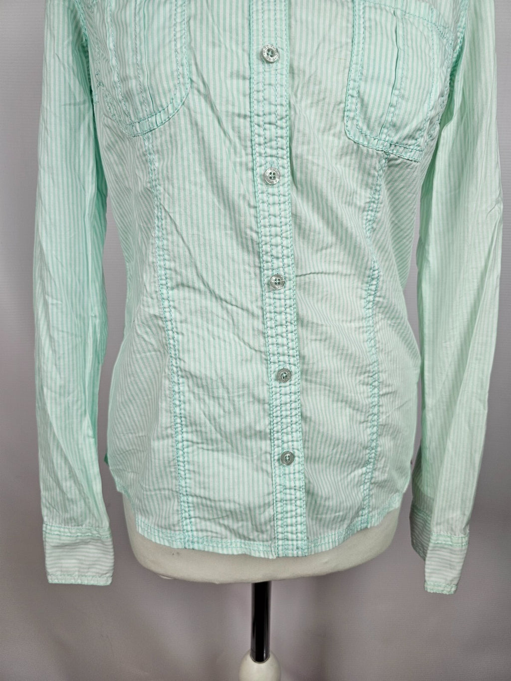 EK3921 Damen Bluse von EDC, grün/weiß gestreift, Gr. M2