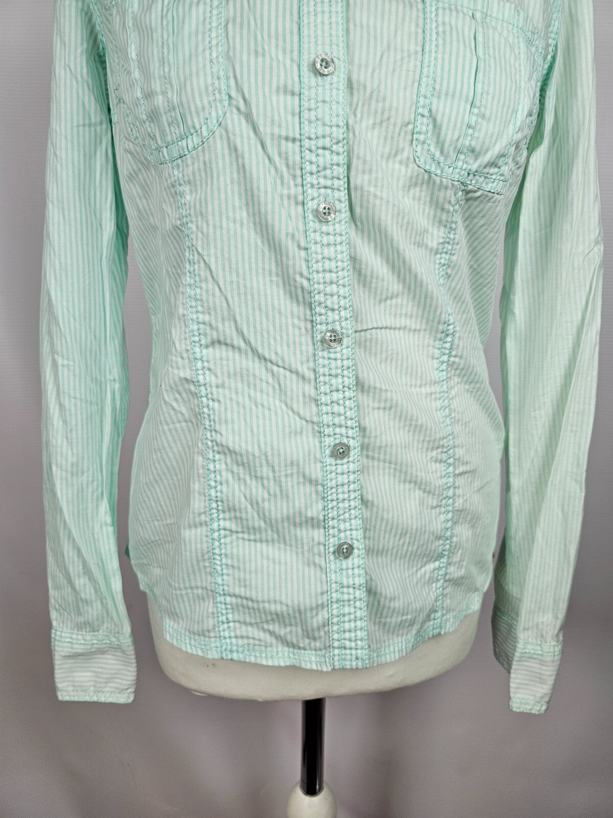EK3921 Damen Bluse von EDC, grün/weiß gestreift, Gr. M2