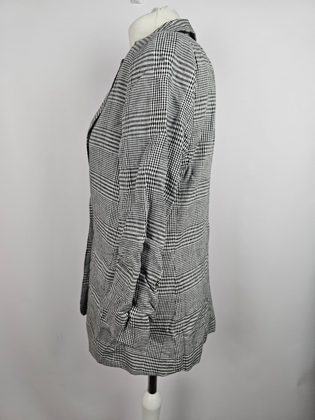 EK0752 Damen Blazer von Hallhuber, schwarz/weiß kariert, Gr. 384