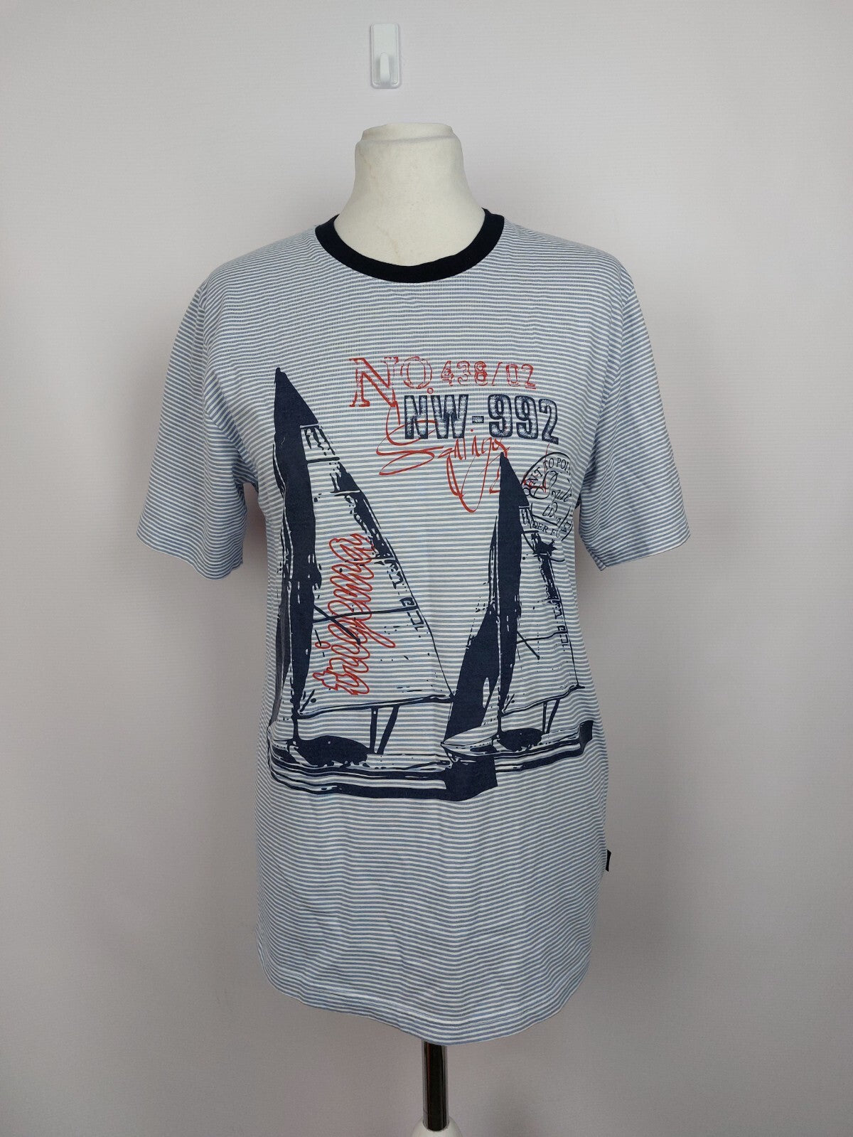 EK1312 Damen T-Shirt von Trigema, blau/weiß gestreift, Gr. S0