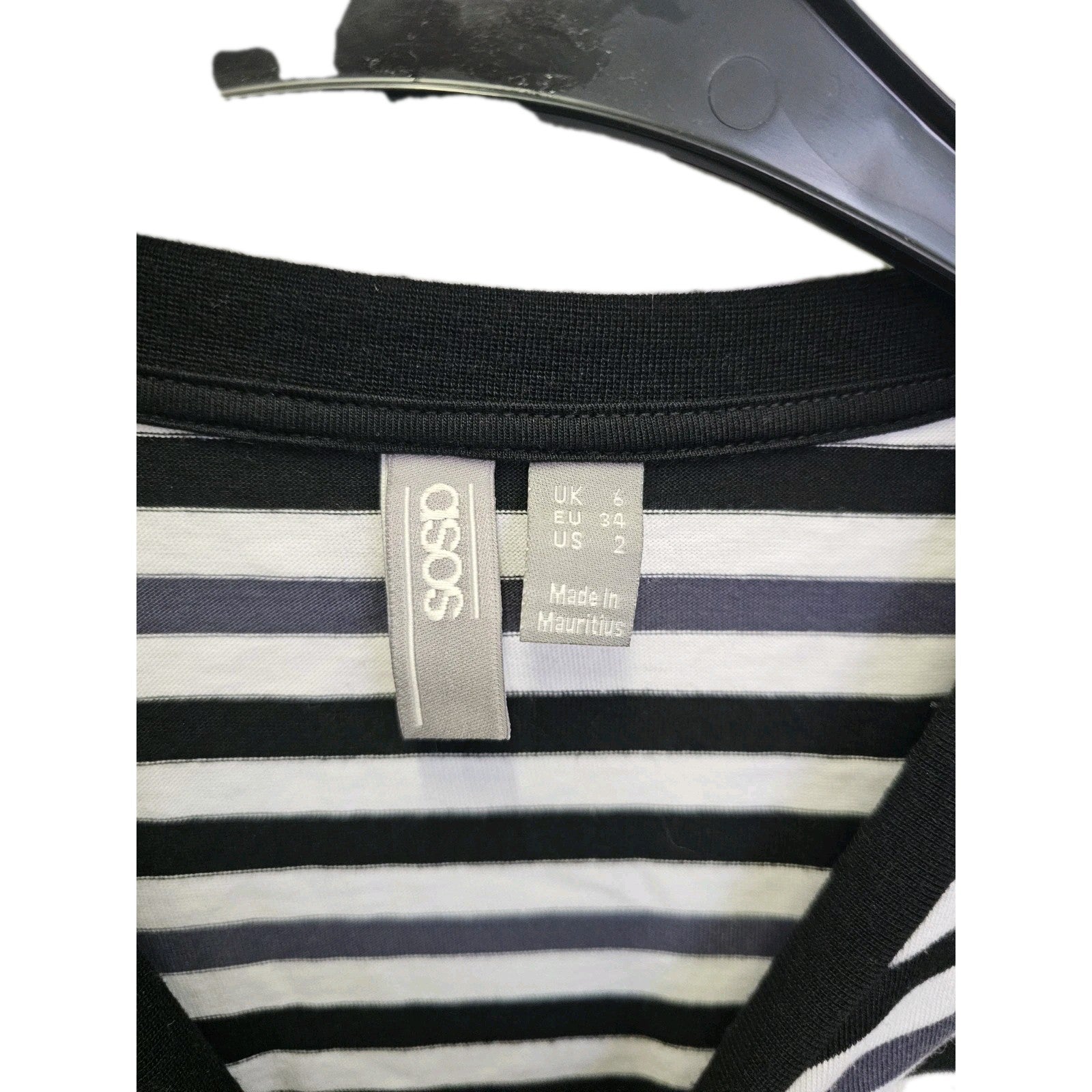 EK5367 Damen Tshirt, Schearz,weiß Gestreift Gr. 341