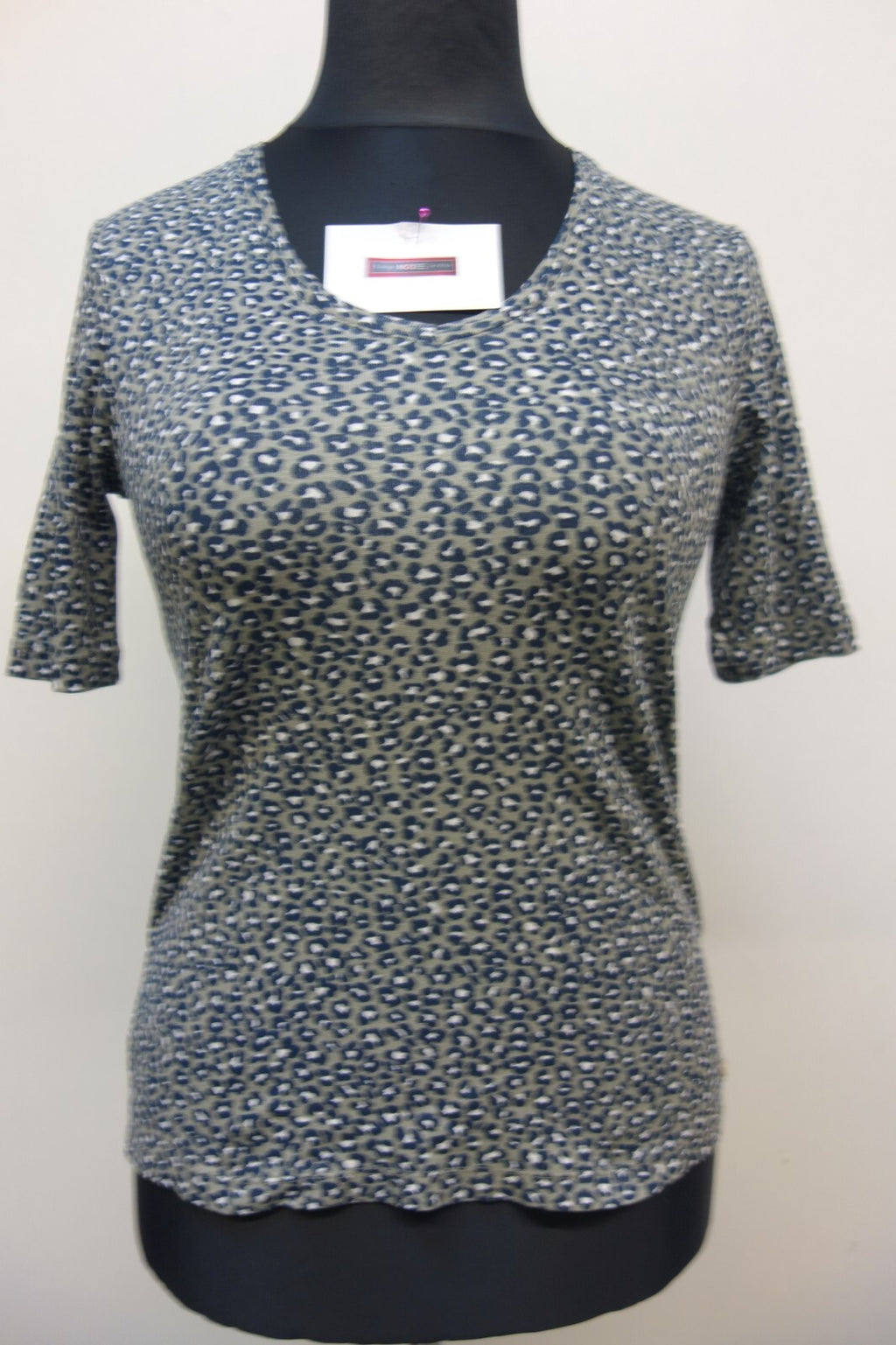 EK2655 Damen Oberteil von Olsen Größe 40 grün, weiß, schwarz gemustert0