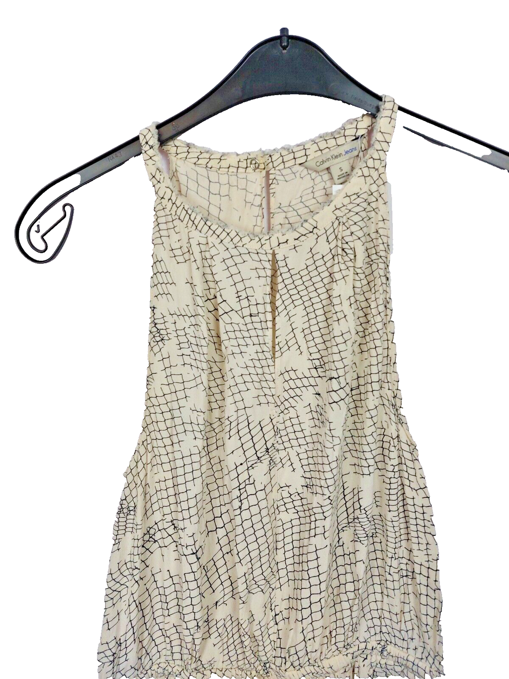 EK3275 Damen Jumpsuit von Calvin Klein, beige/schwarz, gr. S1