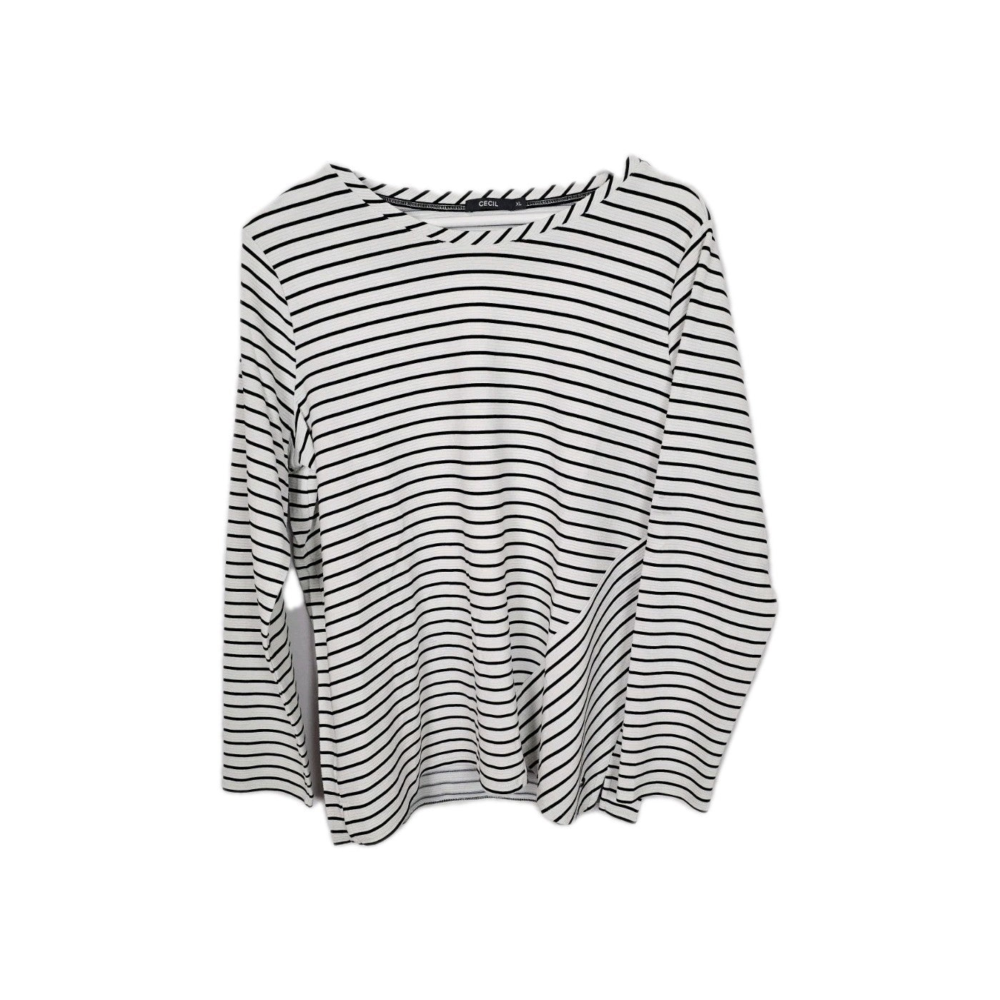 EK9282 Damen T-Shirt Cecil Gr.44 Weiß Gestreift0