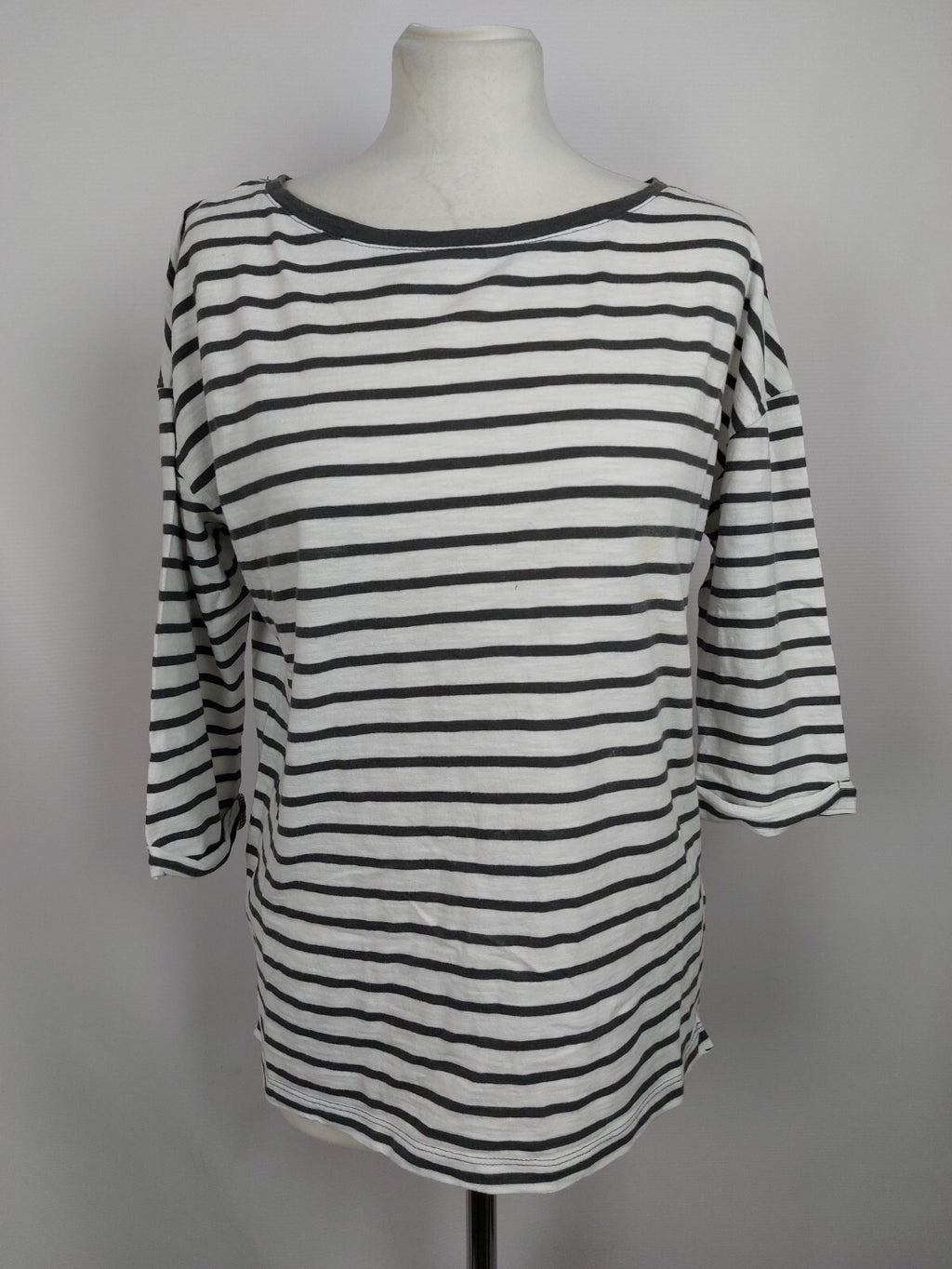 EK5014 Damen Shirt von Esprit, weiß/grau gestreift, Gr. M0