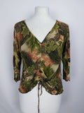 EK4760 Damen Bluse von M.A.D. in Paris, beige/grün, Gr.  L0