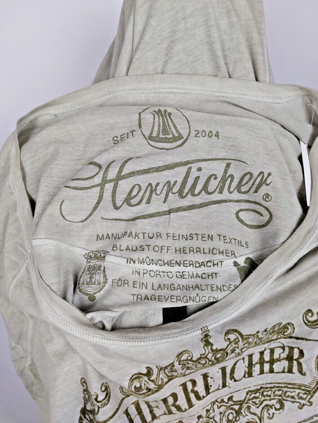 EK3863 Damen Oversize T-Shirt von herrlicher, grünbeige, Gr. S4