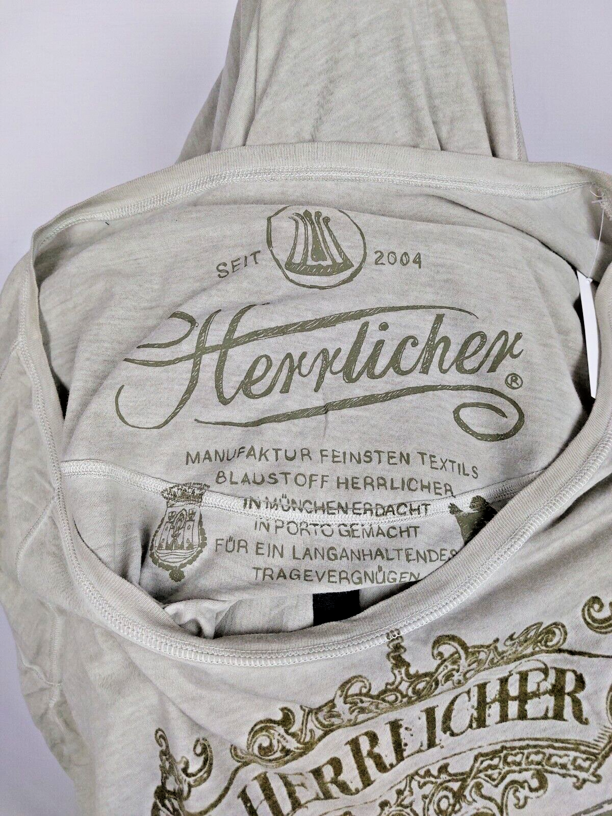 EK3863 Damen Oversize T-Shirt von herrlicher, grünbeige, Gr. S4