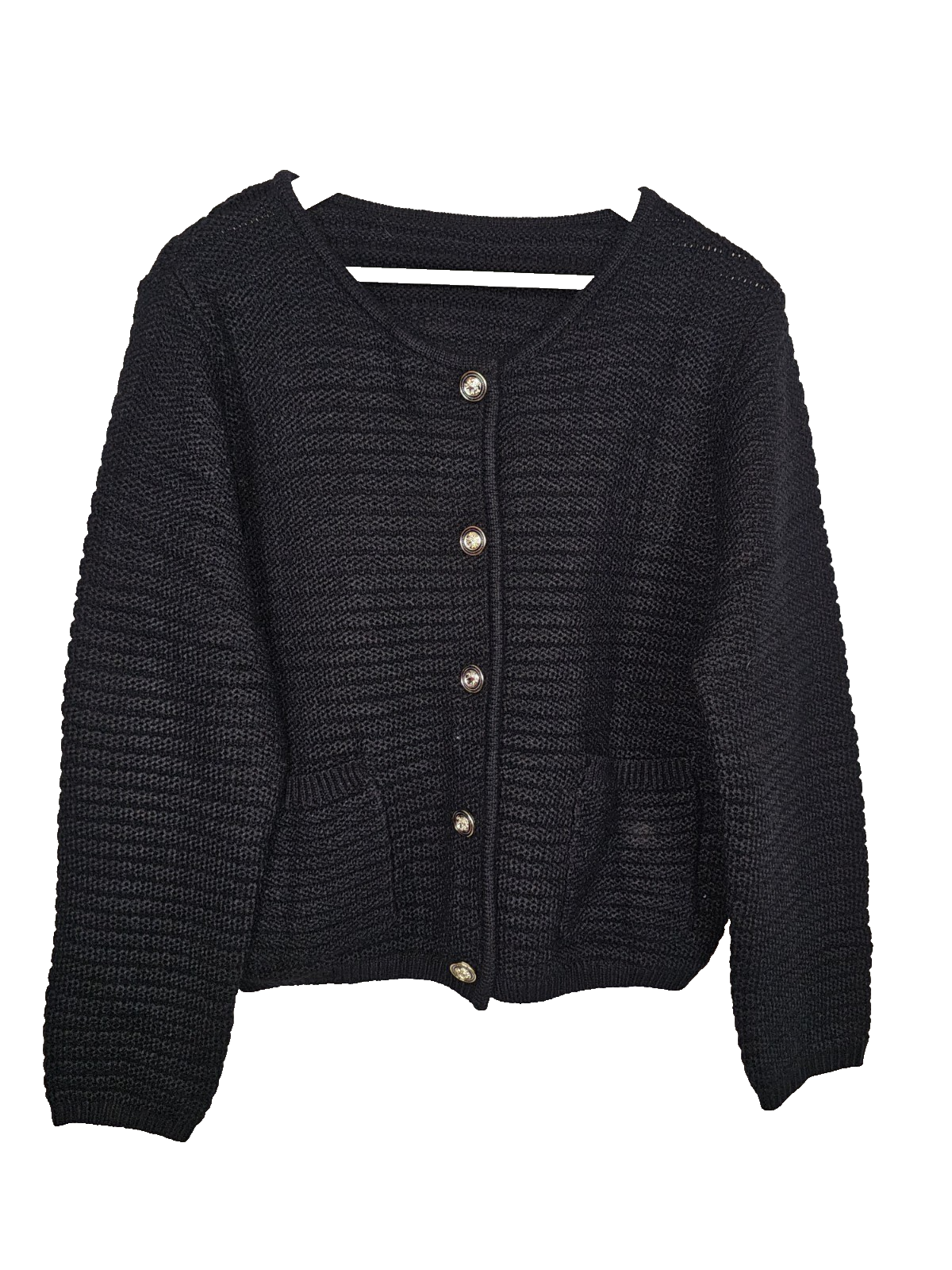 EK1719 Damen Strickjacke, schwarz, Gr.XL0