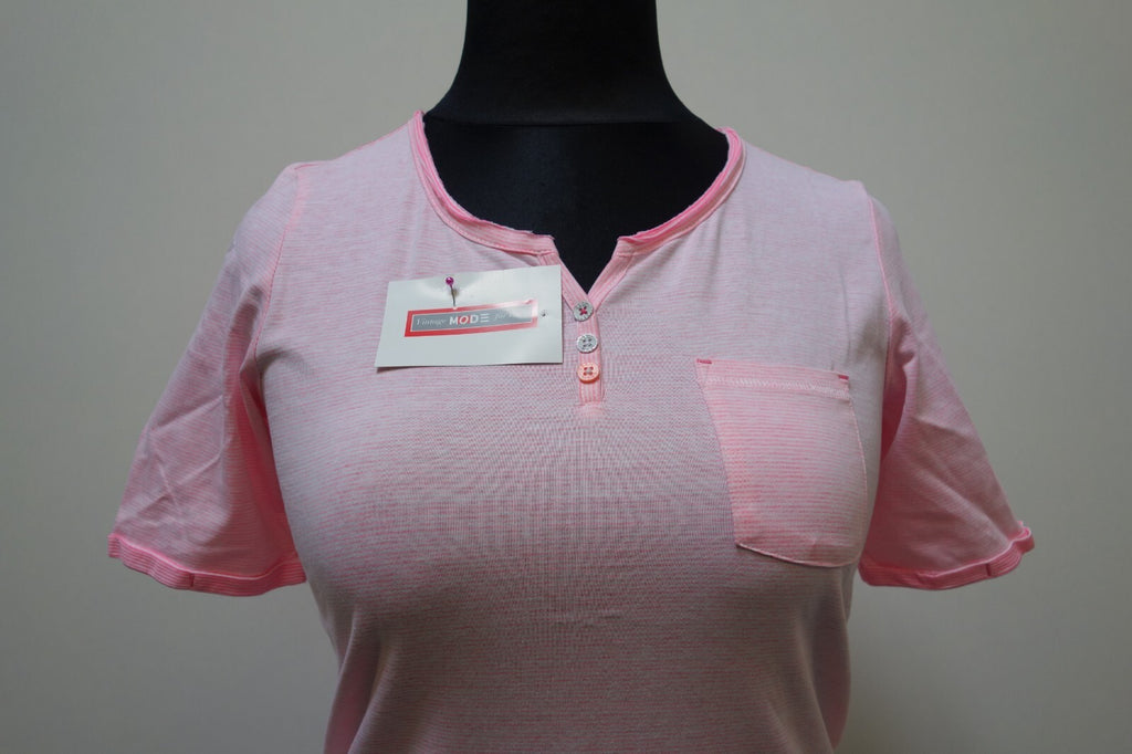 EK3374 Damen T-Shirt von Cecil, rosa/weiß gestreift, Gr. S2