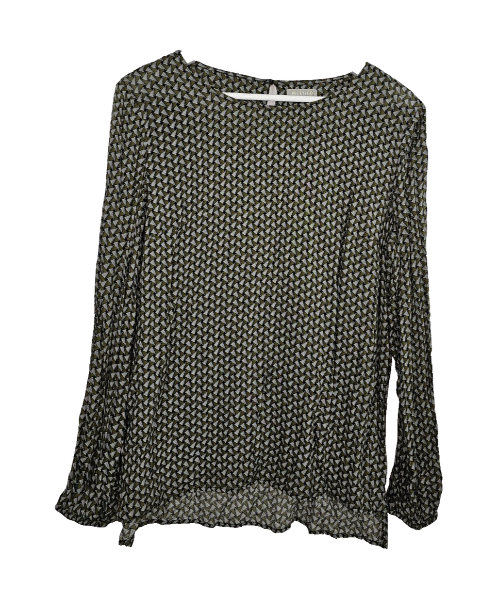 EK1748 Damen Bluse von Betty&Co, Grün/Grau, Gr. 380