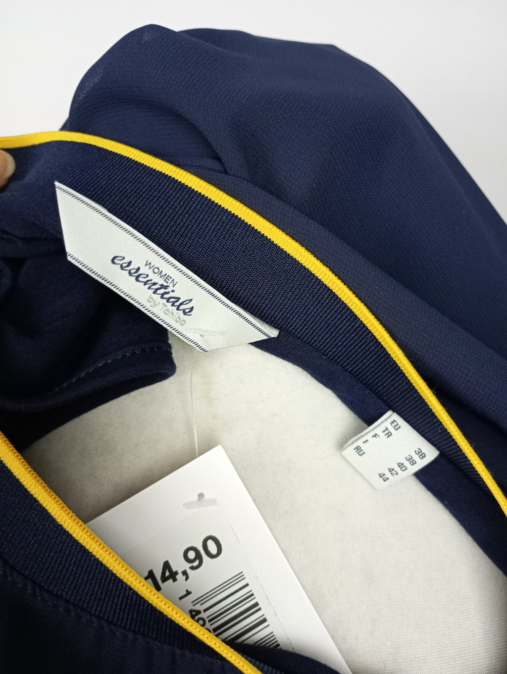 EK5129 Damen Oberteil von essentials by Tchibo, dunkelblau/gelb, Gr. 385