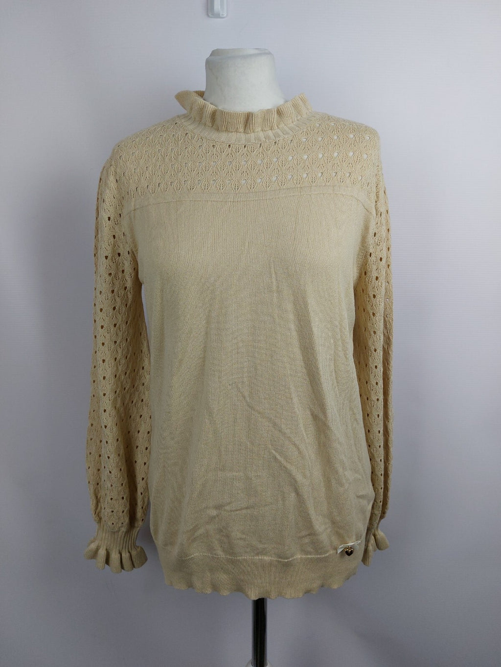 EK2527 Damen Pullover von Himmelblau, beige, Gr.380