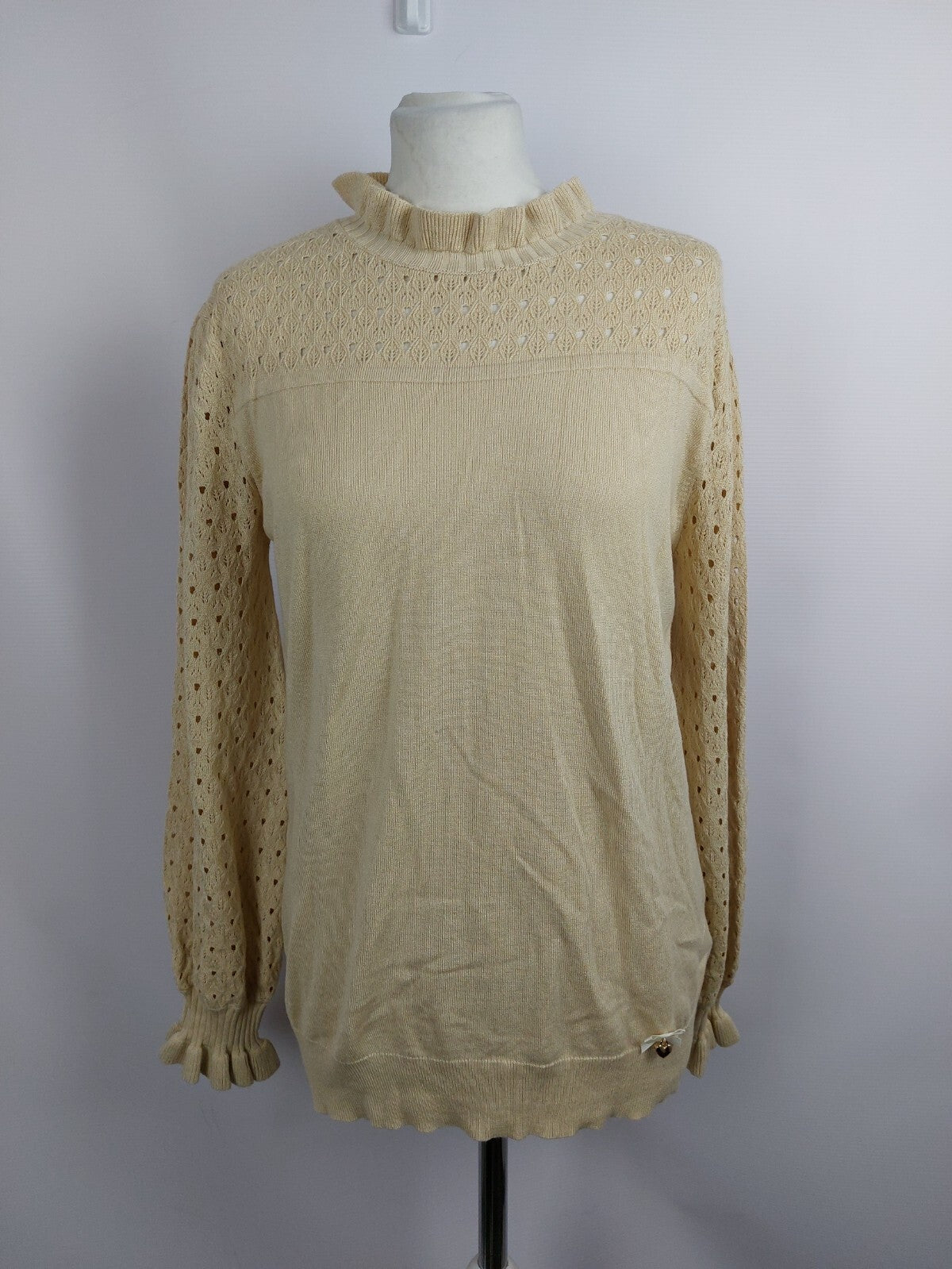 EK2527 Damen Pullover von Himmelblau, beige, Gr.380