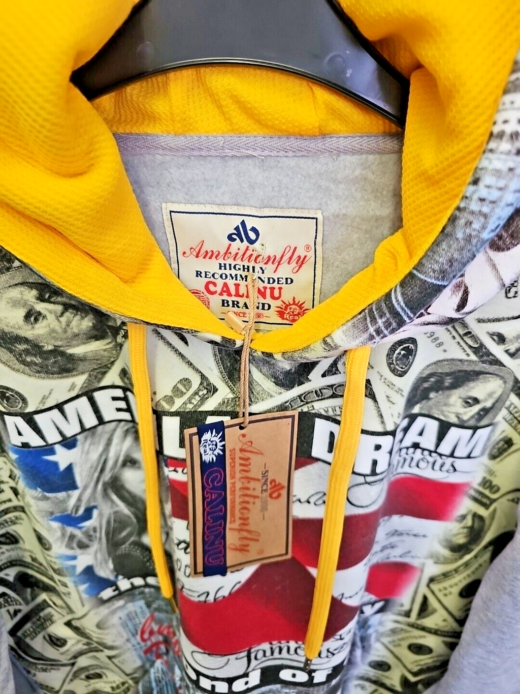 EK 1542 Ambitionfly Herren Kapuzenpullover XXL mit gelber Kapuze5